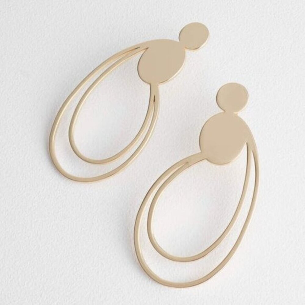 & Other Stories Duo Drop Wire Earrings